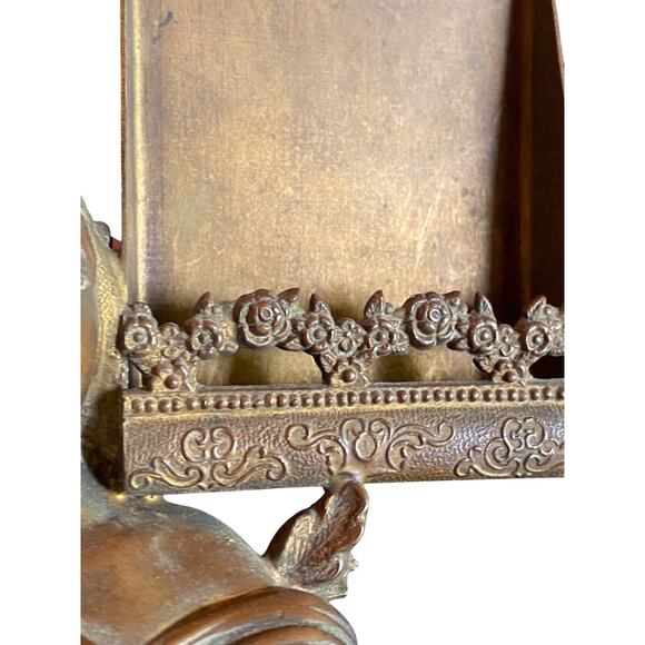 Antique 20th Century Bronze Detailed Maiden Tintype Picture Ornate Table Frame - Picture 5 of 15